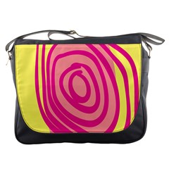 Doodle Shapes Large Line Circle Pink Red Yellow Messenger Bags by Alisyart