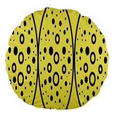 Easter Egg Shapes Large Wave Black Yellow Circle Dalmation Large 18  Premium Flano Round Cushions by Alisyart