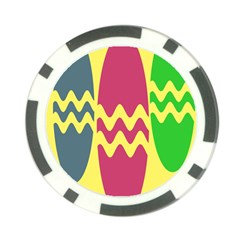 Easter Egg Shapes Large Wave Green Pink Blue Yellow Poker Chip Card Guard (10 Pack)