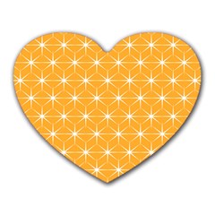 Yellow Stars Light White Orange Heart Mousepads