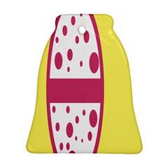 Easter Egg Shapes Large Wave Pink Yellow Circle Dalmation Bell Ornament (two Sides) by Alisyart