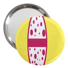 Easter Egg Shapes Large Wave Pink Yellow Circle Dalmation 3  Handbag Mirrors