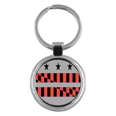Falg Sign Star Line Black Red Key Chains (round)  by Alisyart