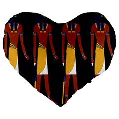 Egyptian Mummy Guard Treasure Monster Large 19  Premium Heart Shape Cushions by Alisyart