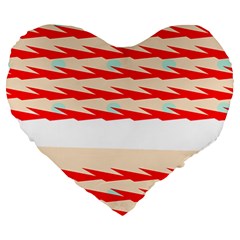 Chevron Wave Triangle Red White Circle Blue Large 19  Premium Heart Shape Cushions by Alisyart