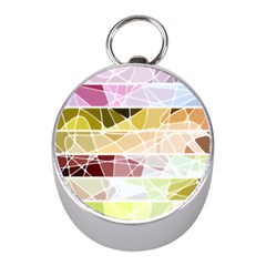 Geometric Mosaic Line Rainbow Mini Silver Compasses by Alisyart