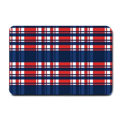 Plaid Red White Blue Small Doormat  by Alisyart