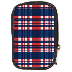 Plaid Red White Blue Compact Camera Cases