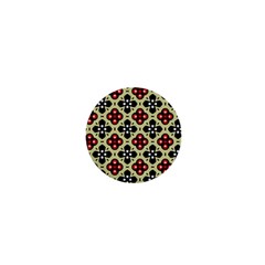 Seamless Floral Flower Star Red Black Grey 1  Mini Buttons by Alisyart