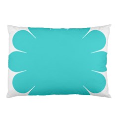 Turquoise Flower Blue Pillow Case
