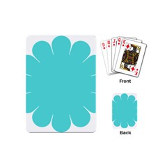 Turquoise Flower Blue Playing Cards (mini)  by Alisyart