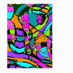 Abstract Art Squiggly Loops Multicolored Large Garden Flag (two Sides) by EDDArt