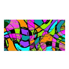 Abstract Art Squiggly Loops Multicolored Satin Wrap by EDDArt