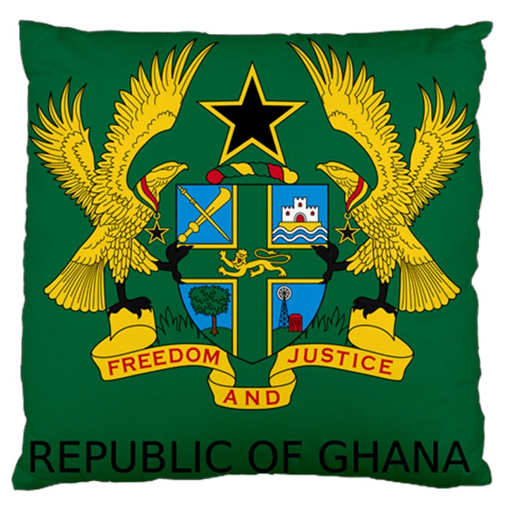 National Seal of Ghana Large Flano Cushion Case (Two Sides)