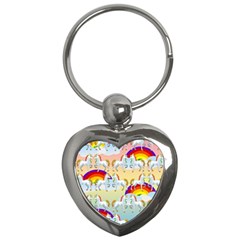 Rainbow Pony  Key Chains (heart)  by Valentinaart