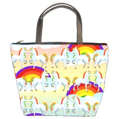 Rainbow Pony  Bucket Bags by Valentinaart