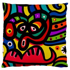 A Seamless Crazy Face Doodle Pattern Standard Flano Cushion Case (two Sides) by Amaryn4rt