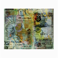 Old Newspaper And Gold Acryl Painting Collage Small Glasses Cloth by EDDArt