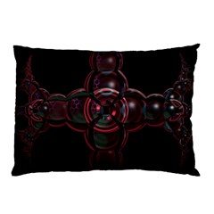 Fractal Red Cross On Black Background Pillow Case (two Sides) by Amaryn4rt