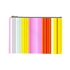 Multi Colored Bright Stripes Striped Background Wallpaper Cosmetic Bag (large)  by Amaryn4rt