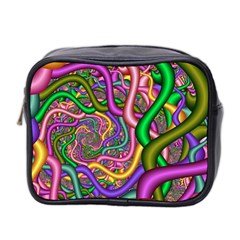 Fractal Background With Tangled Color Hoses Mini Toiletries Bag 2-side by Amaryn4rt