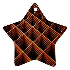 Metal Grid Framework Creates An Abstract Star Ornament (two Sides) by Amaryn4rt