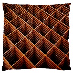 Metal Grid Framework Creates An Abstract Standard Flano Cushion Case (two Sides) by Amaryn4rt