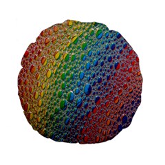 Bubbles Rainbow Colourful Colors Standard 15  Premium Flano Round Cushions by Amaryn4rt