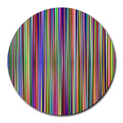 Striped Stripes Abstract Geometric Round Mousepads by Amaryn4rt
