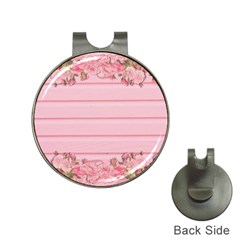 Pink Peony Outline Romantic Hat Clips With Golf Markers by Simbadda