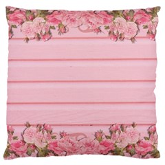 Pink Peony Outline Romantic Large Cushion Case (two Sides) by Simbadda