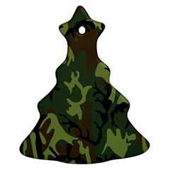 Military Camouflage Pattern Christmas Tree Ornament (two Sides) by Simbadda