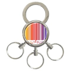 Colorful Gradient Barcode 3-ring Key Chains by Simbadda