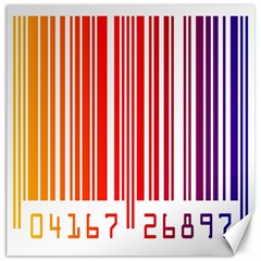 Colorful Gradient Barcode Canvas 12  X 12   by Simbadda