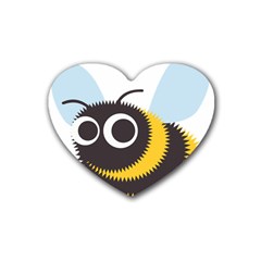 Bee Wasp Face Sinister Eye Fly Rubber Coaster (heart) 