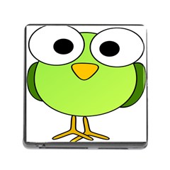 Bird Big Eyes Green Memory Card Reader (square)