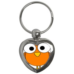 Bird Big Eyes Orange Key Chains (heart)  by Alisyart