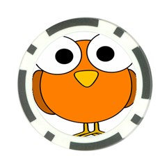 Bird Big Eyes Orange Poker Chip Card Guard (10 Pack)