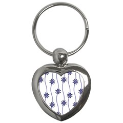 Geometric Flower Seamless Repeating Pattern With Curvy Lines Key Chains (heart) 