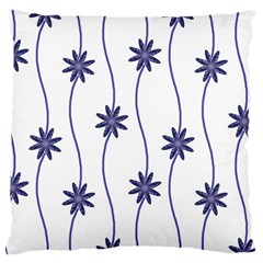 Geometric Flower Seamless Repeating Pattern With Curvy Lines Large Cushion Case (one Side) by Simbadda