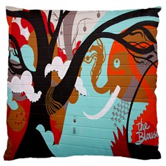 Colorful Graffiti In Amsterdam Large Flano Cushion Case (one Side) by Simbadda