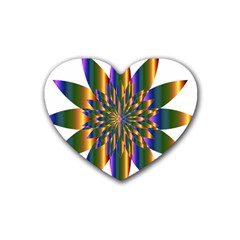 Chromatic Flower Gold Rainbow Star Light Heart Coaster (4 Pack) 