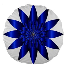Chromatic Flower Blue Star Large 18  Premium Flano Round Cushions by Alisyart