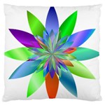 Chromatic Flower Variation Star Rainbow Large Flano Cushion Case (Two Sides)