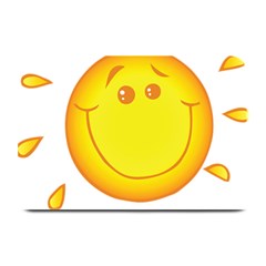 Domain Cartoon Smiling Sun Sunlight Orange Emoji Plate Mats