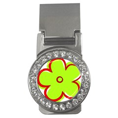 Flower Floral Red Green Money Clips (cz) 