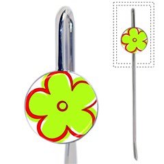 Flower Floral Red Green Book Mark by Alisyart