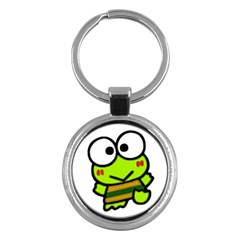 Frog Green Big Eye Face Smile Key Chains (round) 