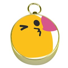 Happy Heart Love Face Emoji Gold Compasses by Alisyart