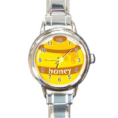 Honet Bee Sweet Yellow Round Italian Charm Watch by Alisyart